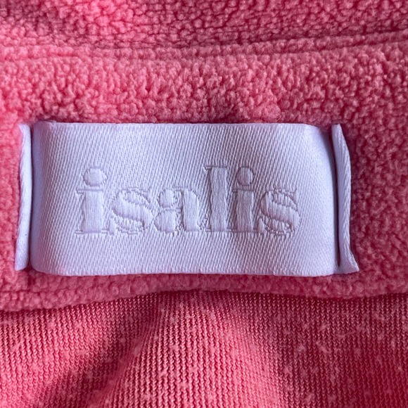 Isalis Shirt Jacket Womens Medium Pink Snap Front Long Sleeve Fleece Shacket - Picture 3 of 9
